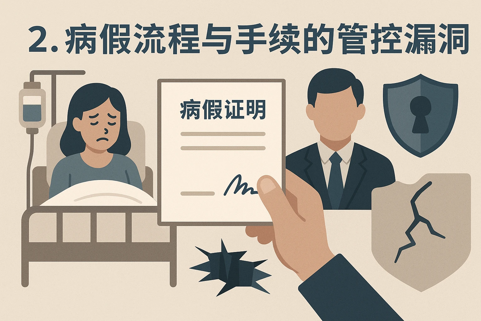 2. 病假流程与手续的管控漏洞