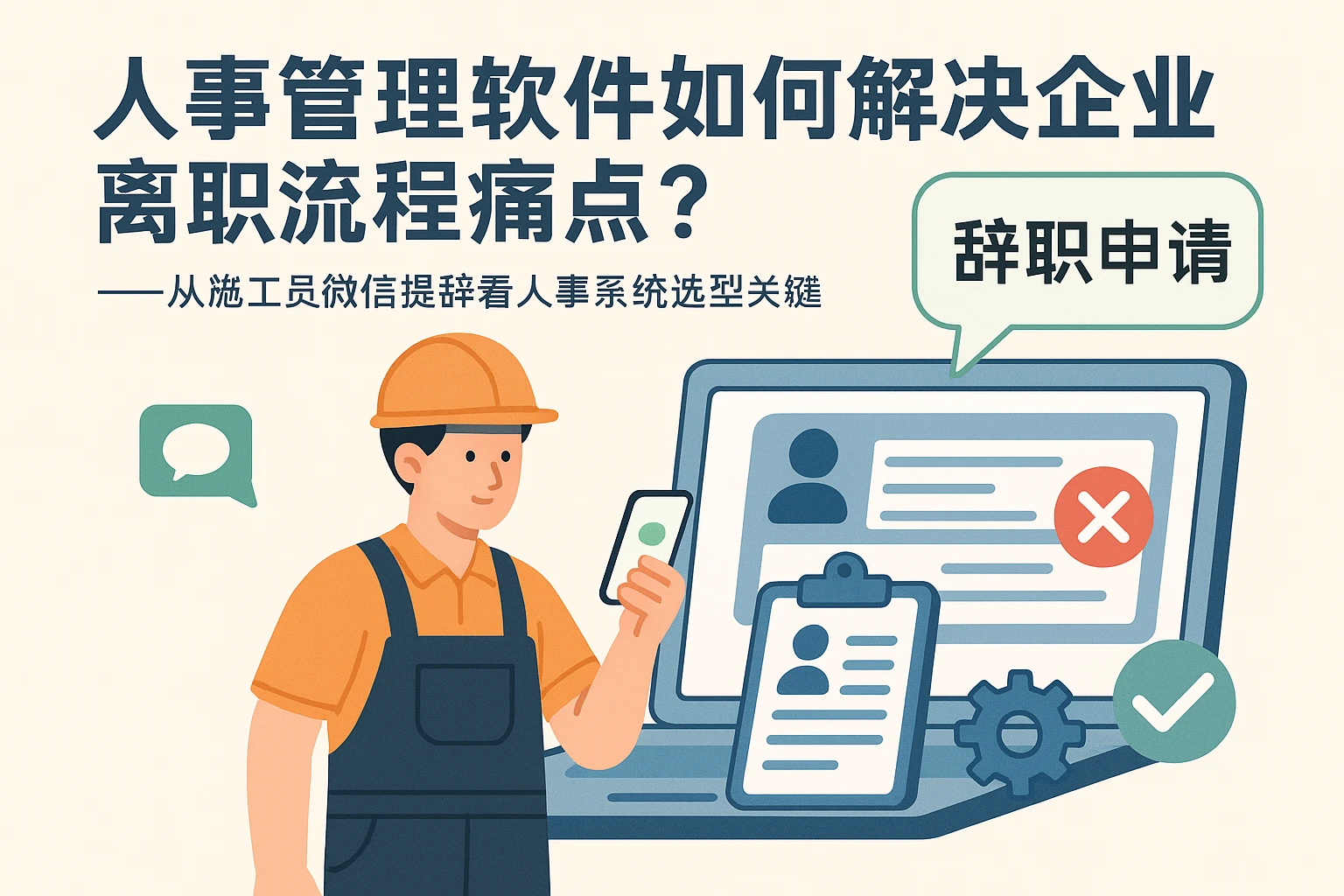 人事管理软件如何解决企业离职流程痛点？——从施工员微信提辞看人事系统选型关键