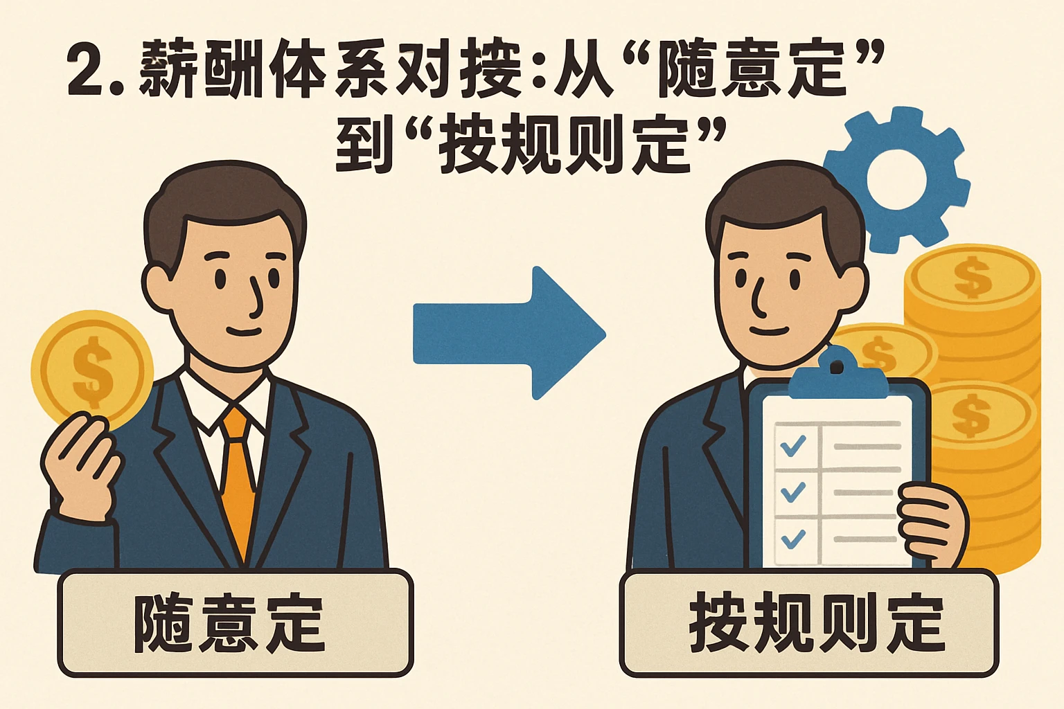 2. 薪酬体系对接：从“随意定”到“按规则定”