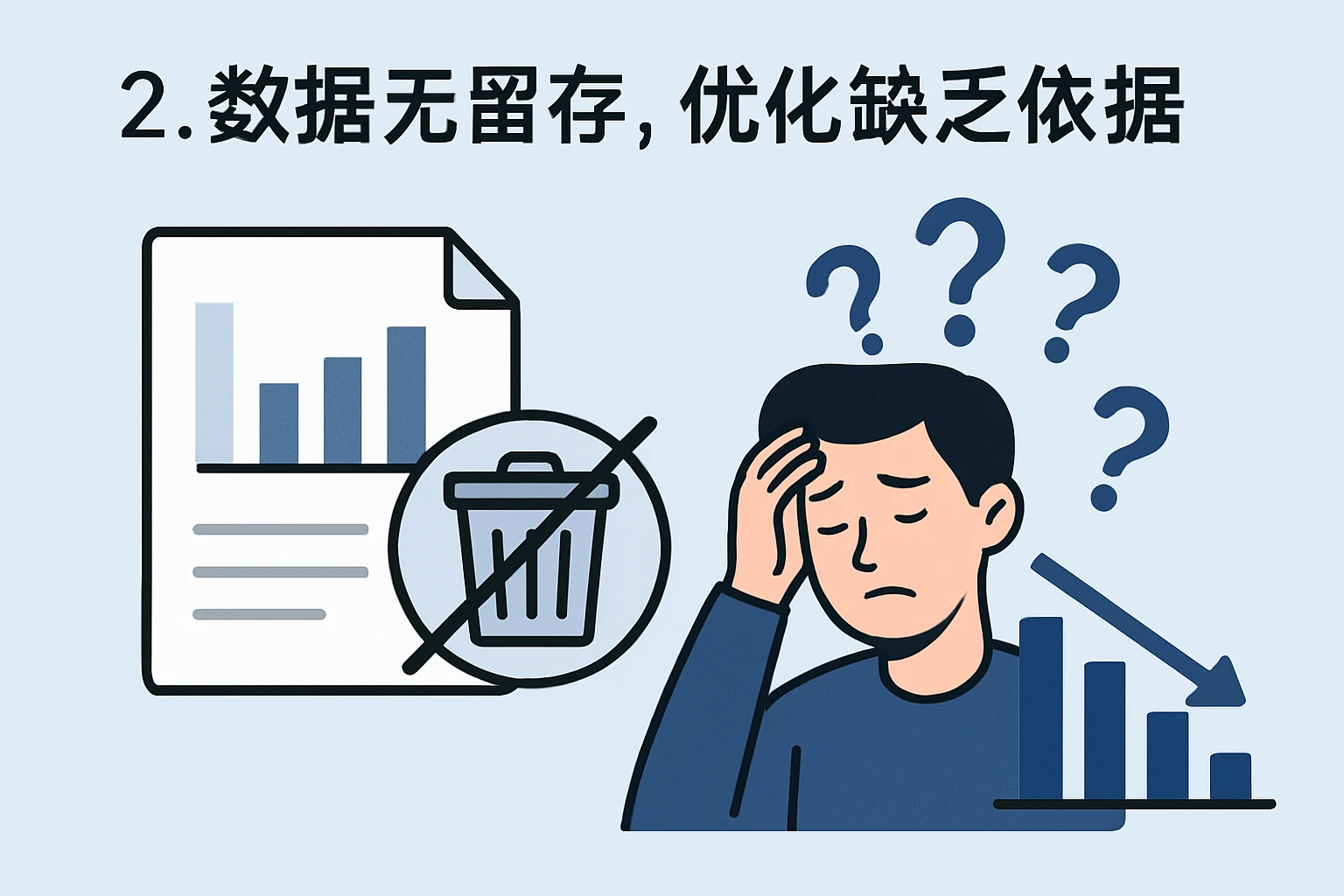 2. 数据无留存，优化缺乏依据