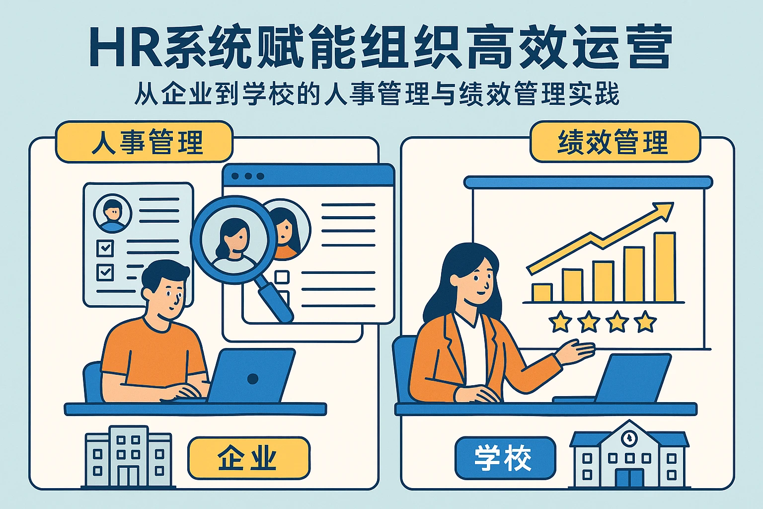 HR系统赋能组织高效运营：从企业到学校的人事管理与绩效管理实践