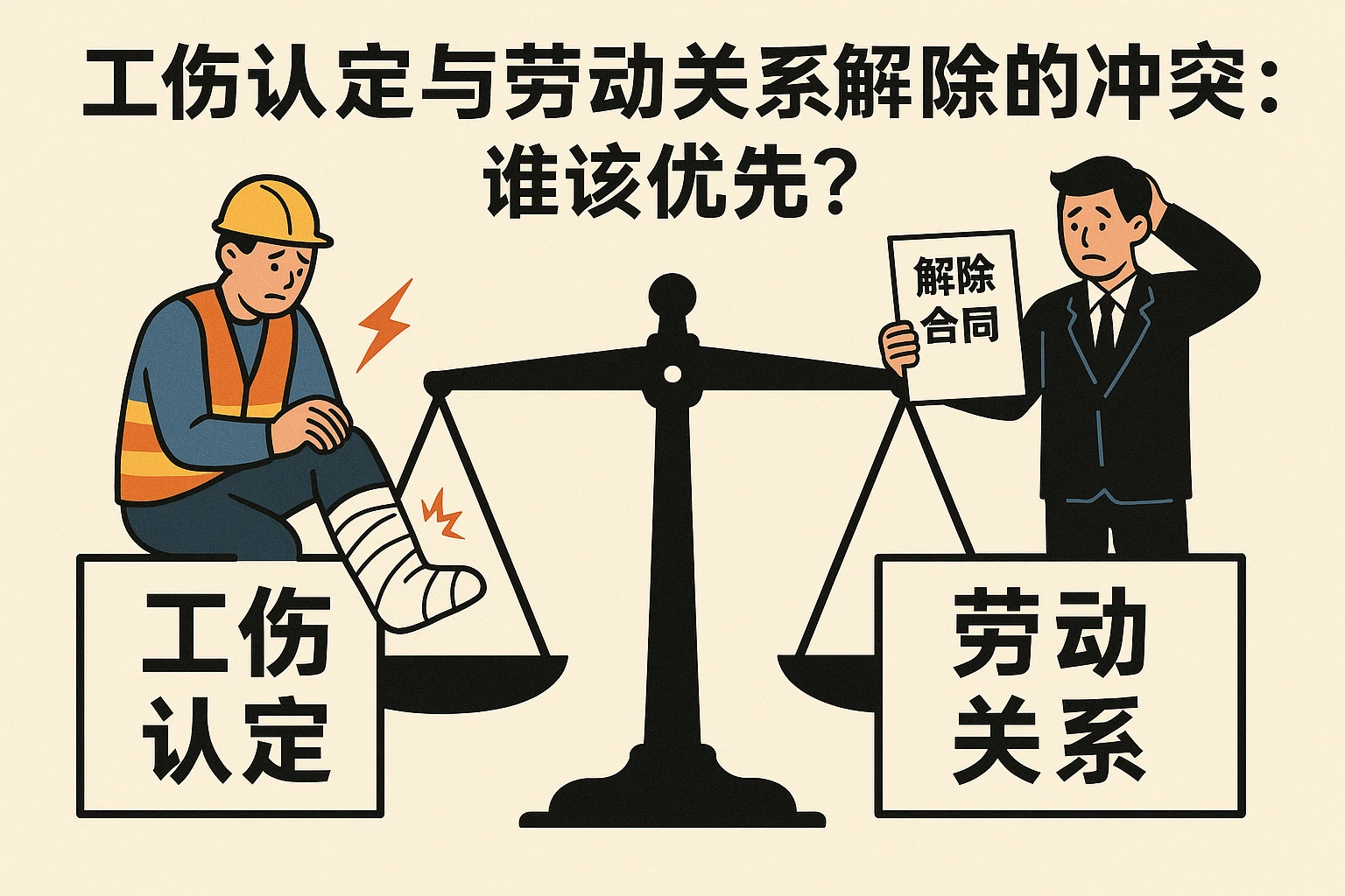 2. 工伤认定与劳动关系解除的冲突：谁该优先？