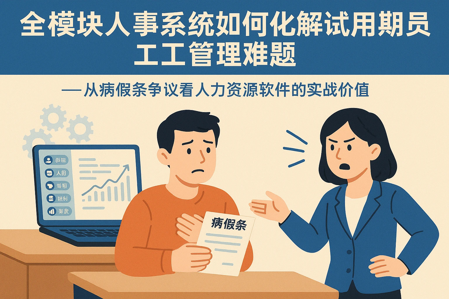 全模块人事系统如何化解试用期员工管理难题——从病假条争议看人力资源软件的实战价值