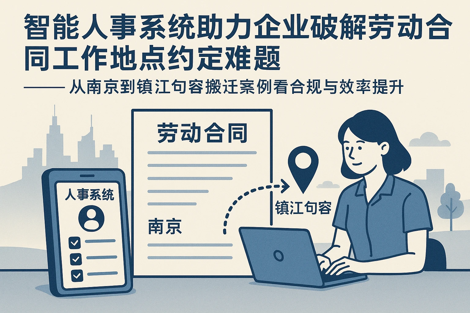 智能人事系统助力企业破解劳动合同工作地点约定难题——从南京到镇江句容搬迁案例看合规与效率提升