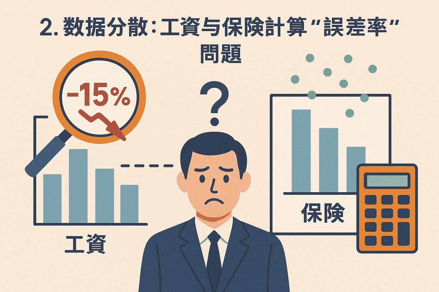 2. 数据分散：工资与保险计算的“误差率”问题