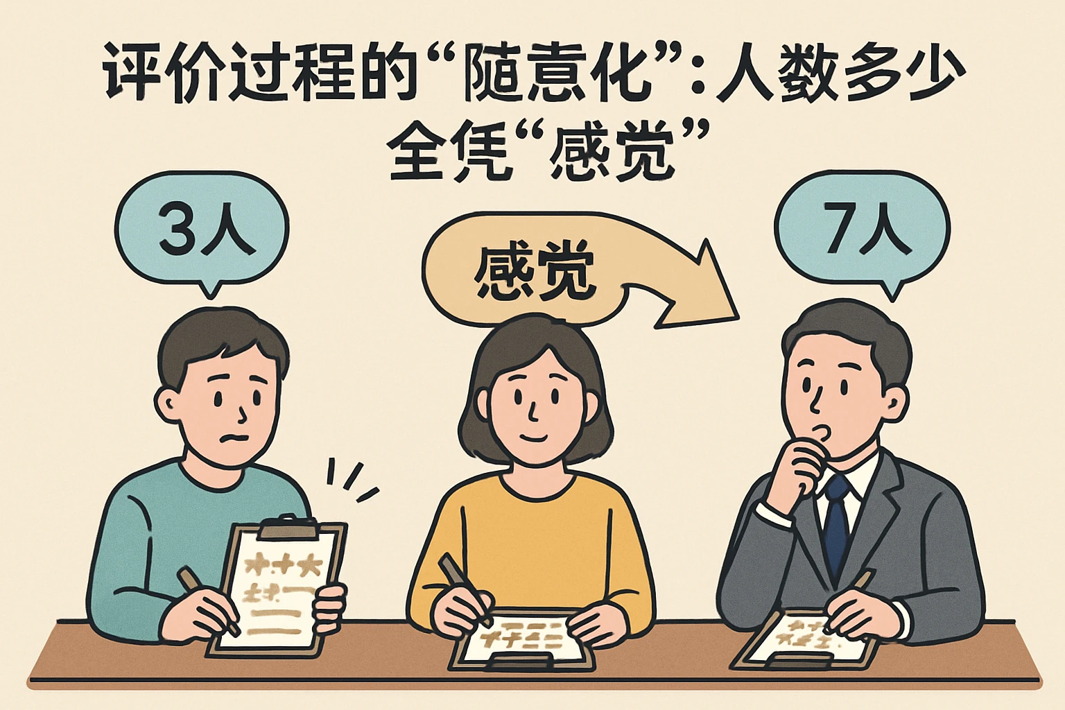 2. 评价过程的“随意化”：人数多少全凭“感觉”