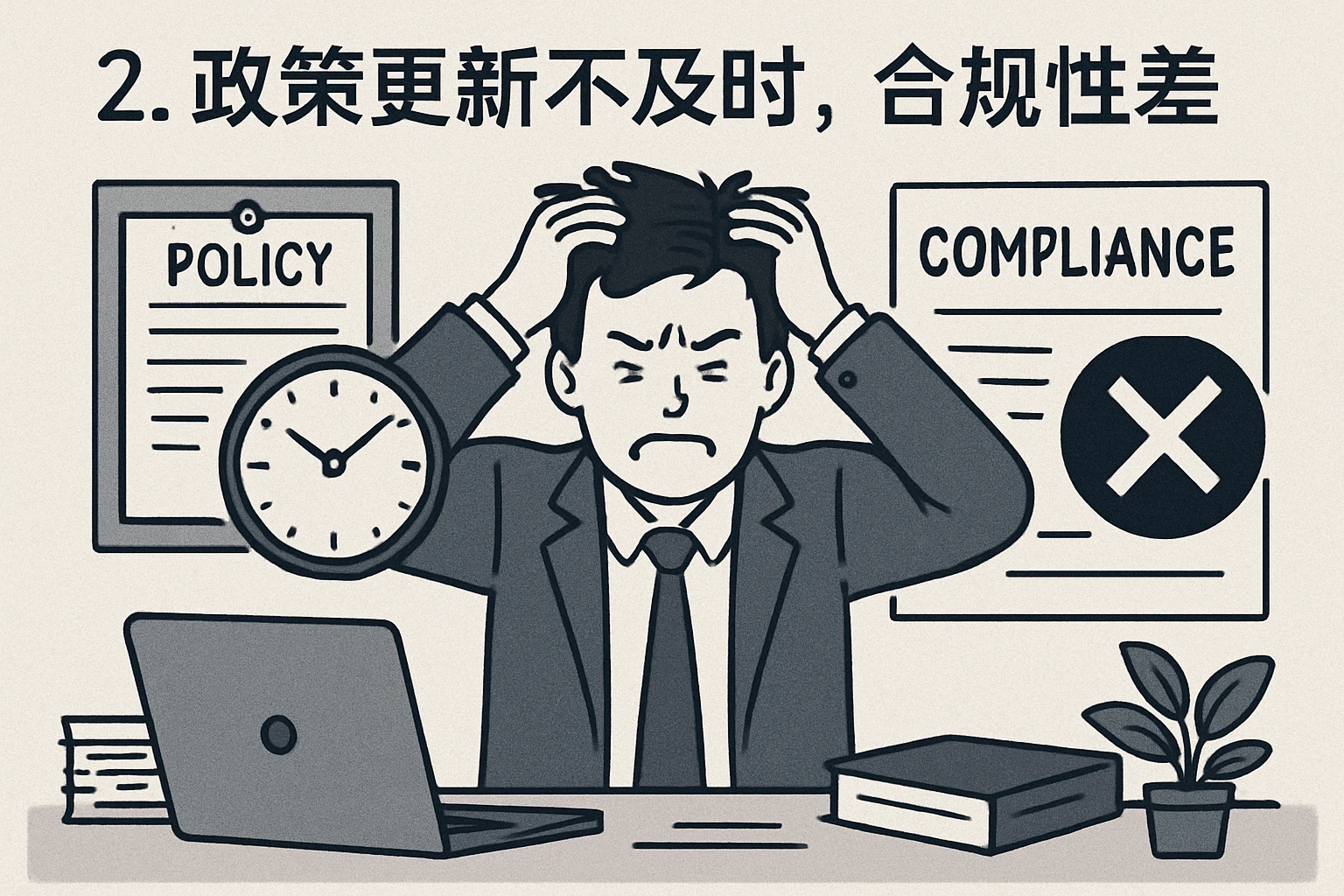 2. 政策更新不及时，合规性差