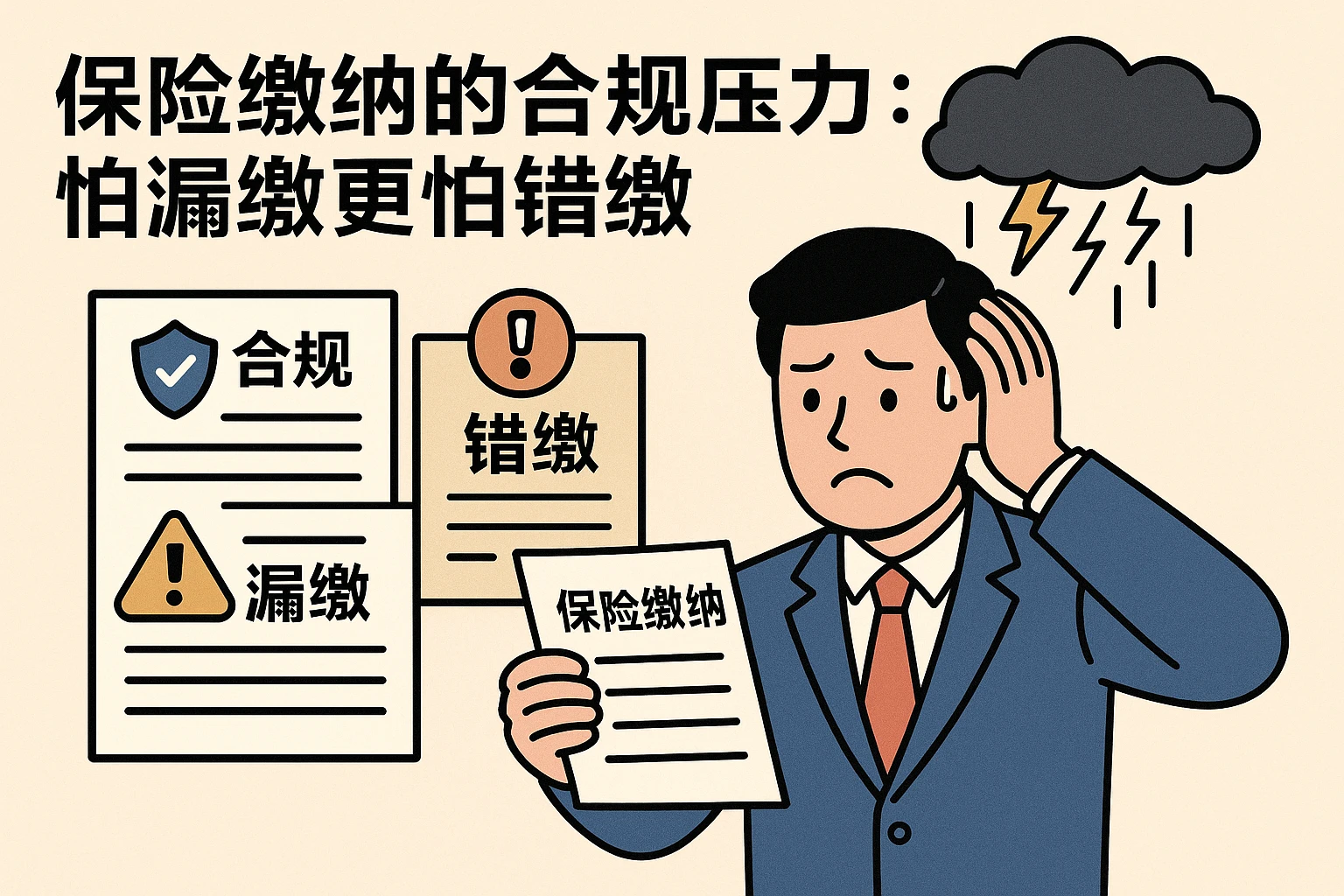 2. 保险缴纳的合规压力：怕漏缴更怕错缴
