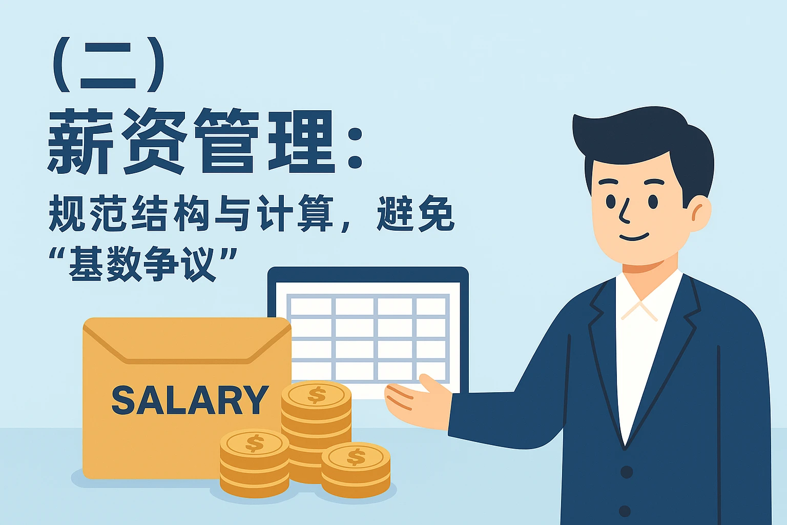 （二）薪资管理：规范结构与计算，避免“基数争议”