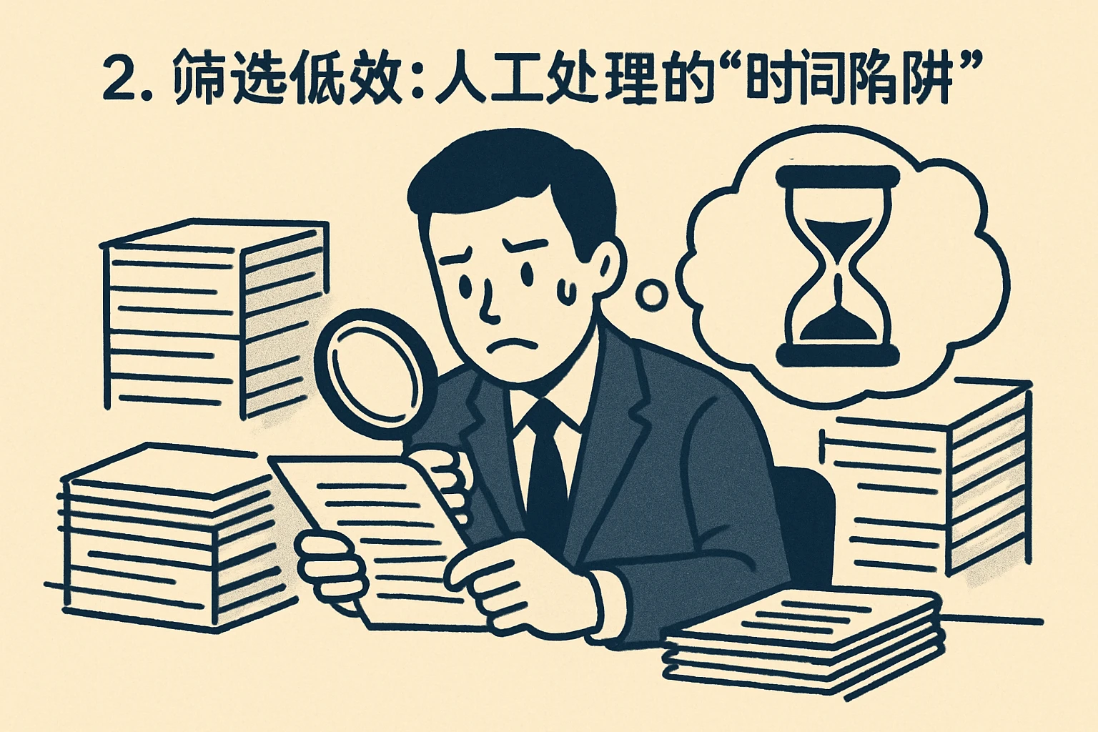 2. 筛选低效：人工处理的“时间陷阱”