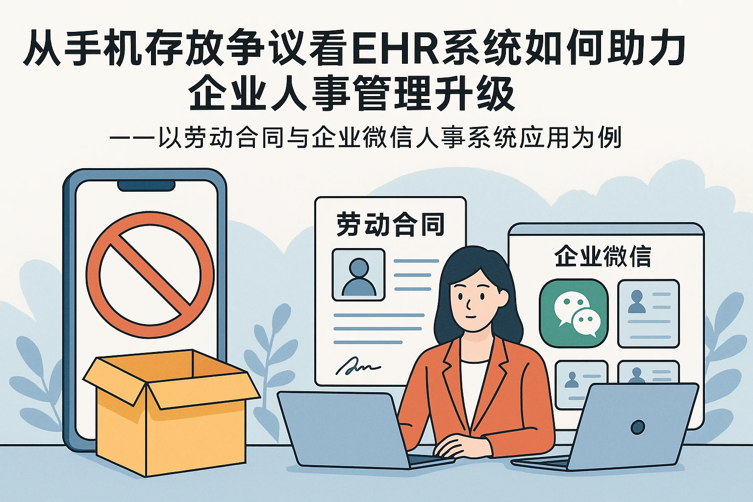 从手机存放争议看EHR系统如何助力企业人事管理升级——以劳动合同与企业微信人事系统应用为例