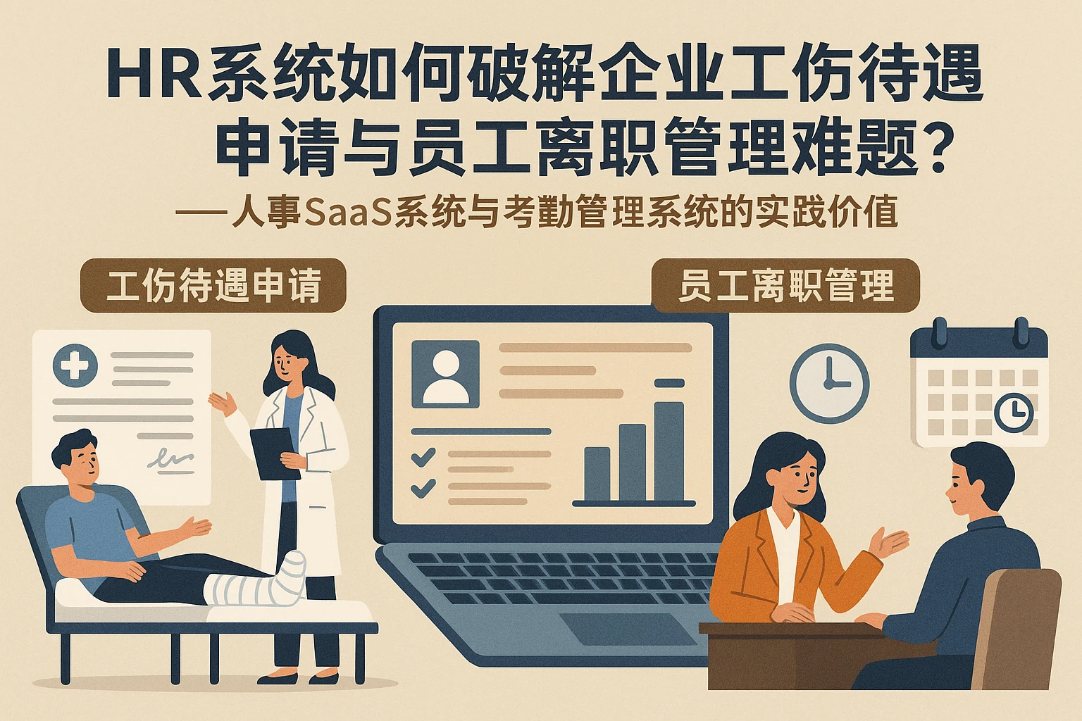 HR系统如何破解企业工伤待遇申请与员工离职管理难题？——人事SaaS系统与考勤管理系统的实践价值