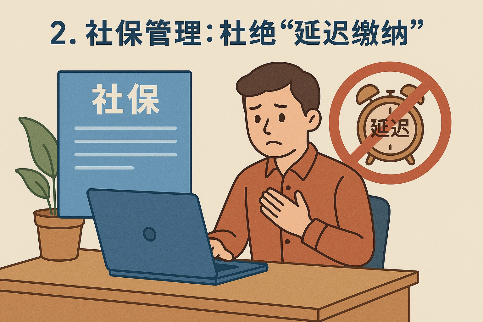 2. 社保管理：杜绝“延迟缴纳”