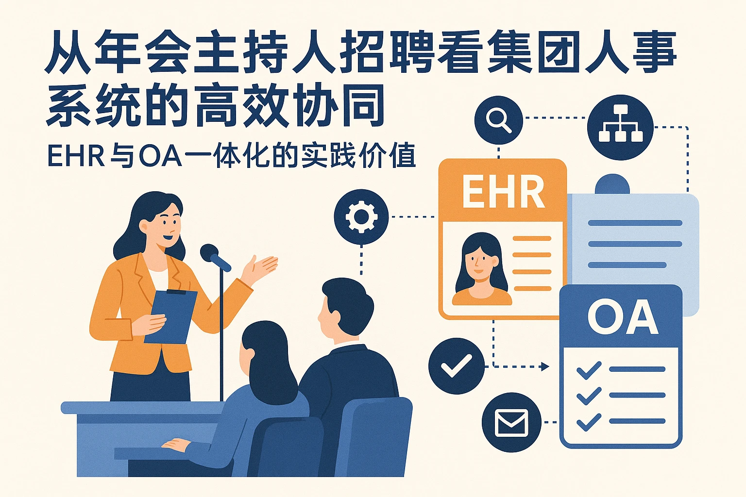 从年会主持人招聘看集团人事系统的高效协同：EHR与OA一体化的实践价值
