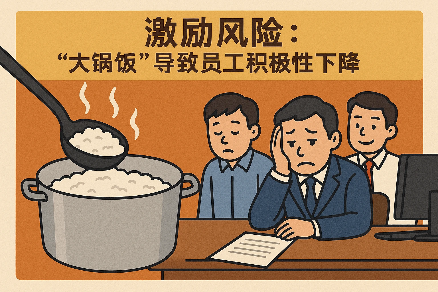 2. 激励风险：“大锅饭”导致员工积极性下降