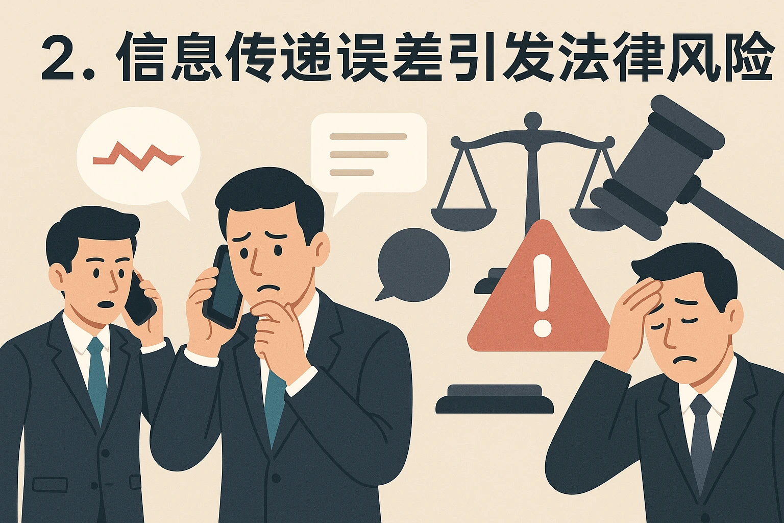 2. 信息传递误差引发法律风险