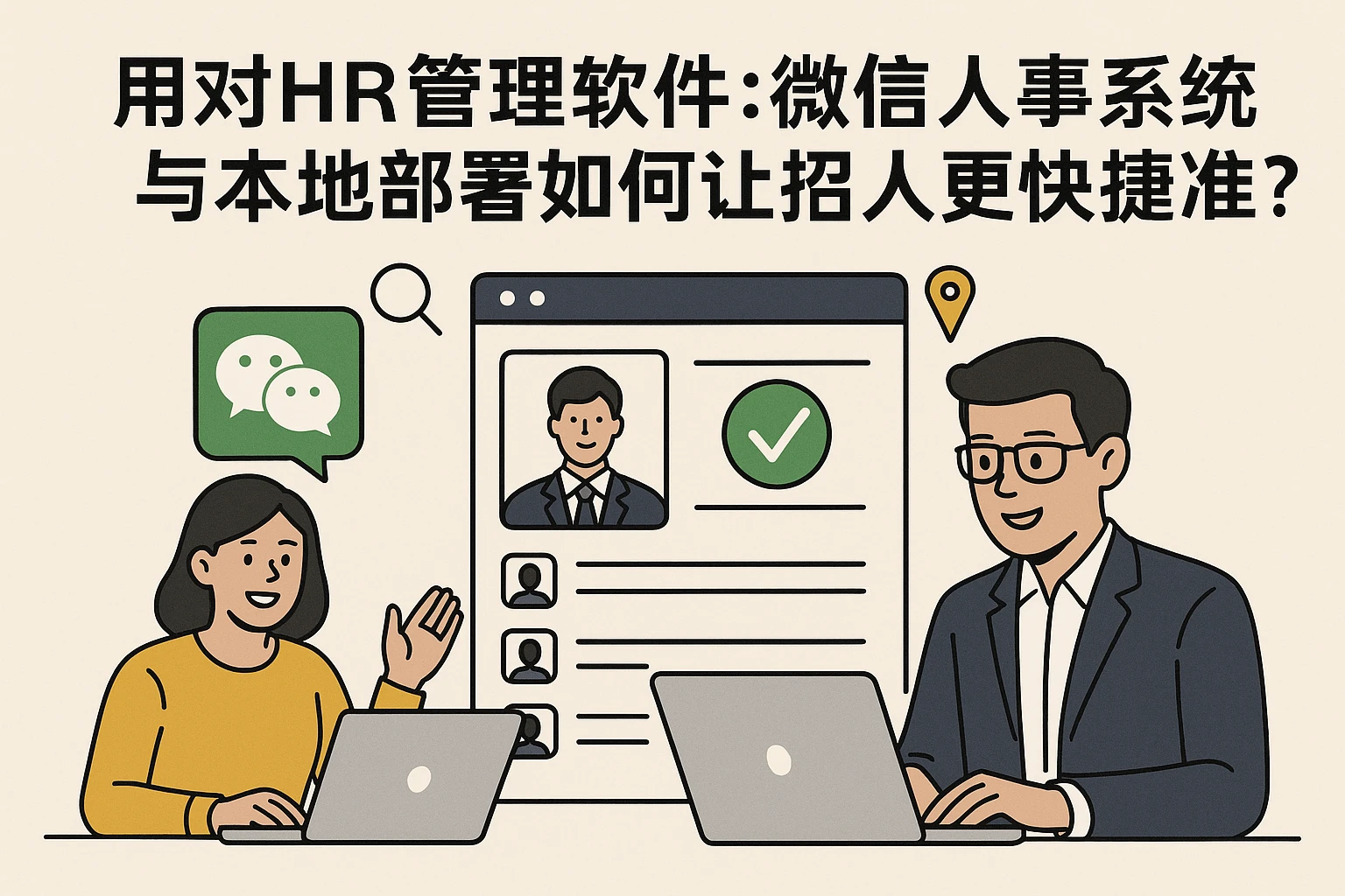 用对HR管理软件：微信人事系统与本地部署如何让招人更快捷准确？