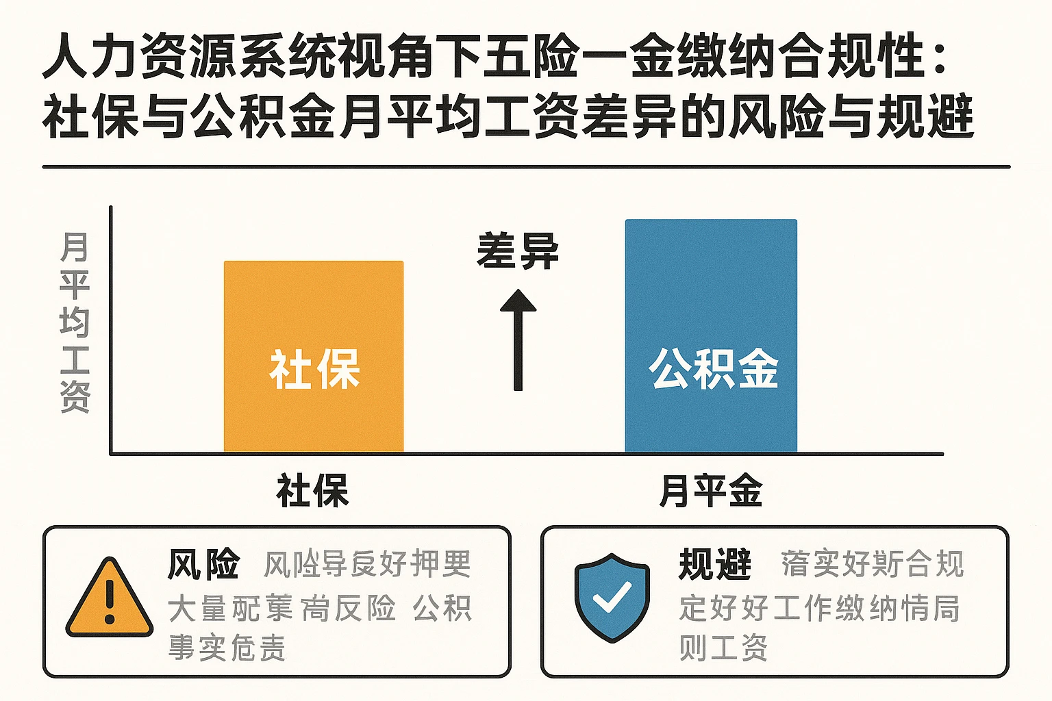 人力资源系统视角下的五险一金缴纳合规性：社保与公积金月平均工资差异的风险与规避
