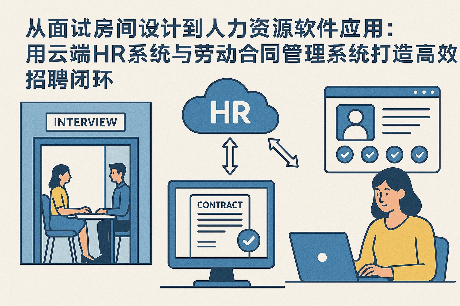 从面试房间设计到人力资源软件应用：用云端HR系统与劳动合同管理系统打造高效招聘闭环
