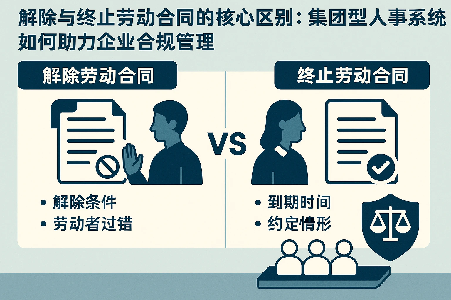 解除与终止劳动合同的核心区别:集团型人事系统如何助力企业合规管理