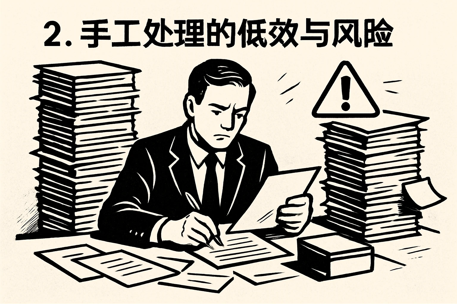 2. 手工处理的低效与风险