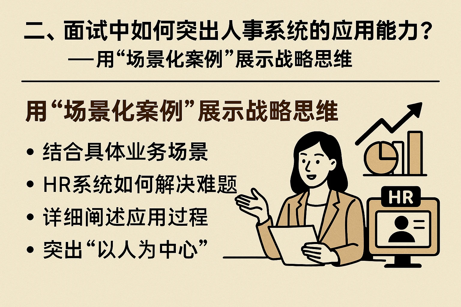 二、面试中如何突出人事系统的应用能力？——用“场景化案例”展示战略思维