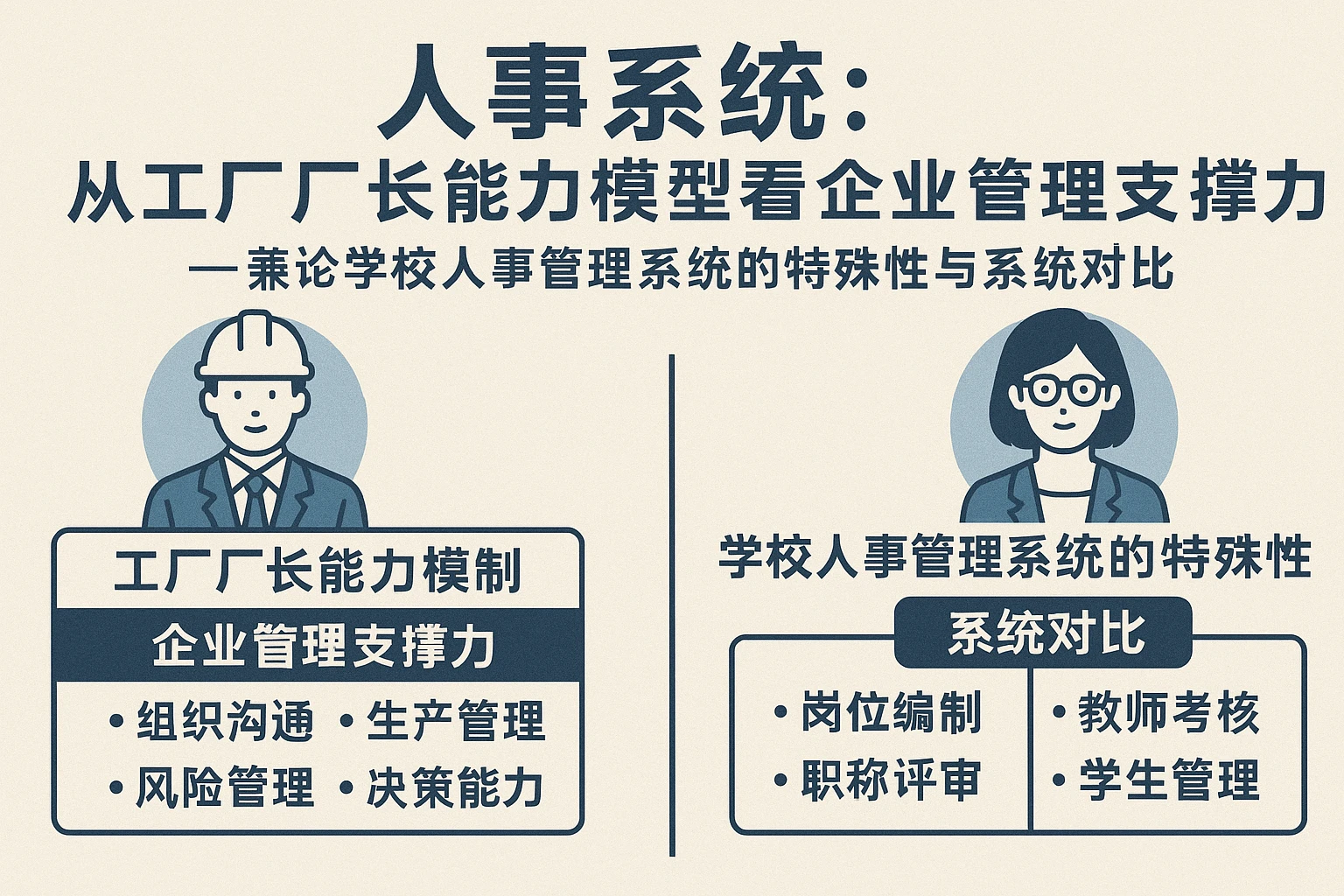 人事系统：从工厂厂长能力模型看企业管理支撑力——兼论学校人事管理系统的特殊性与系统对比