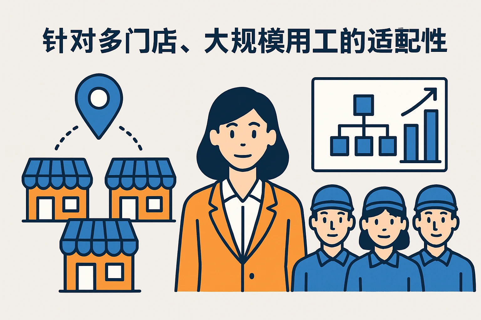 针对多门店、大规模用工的适配性
