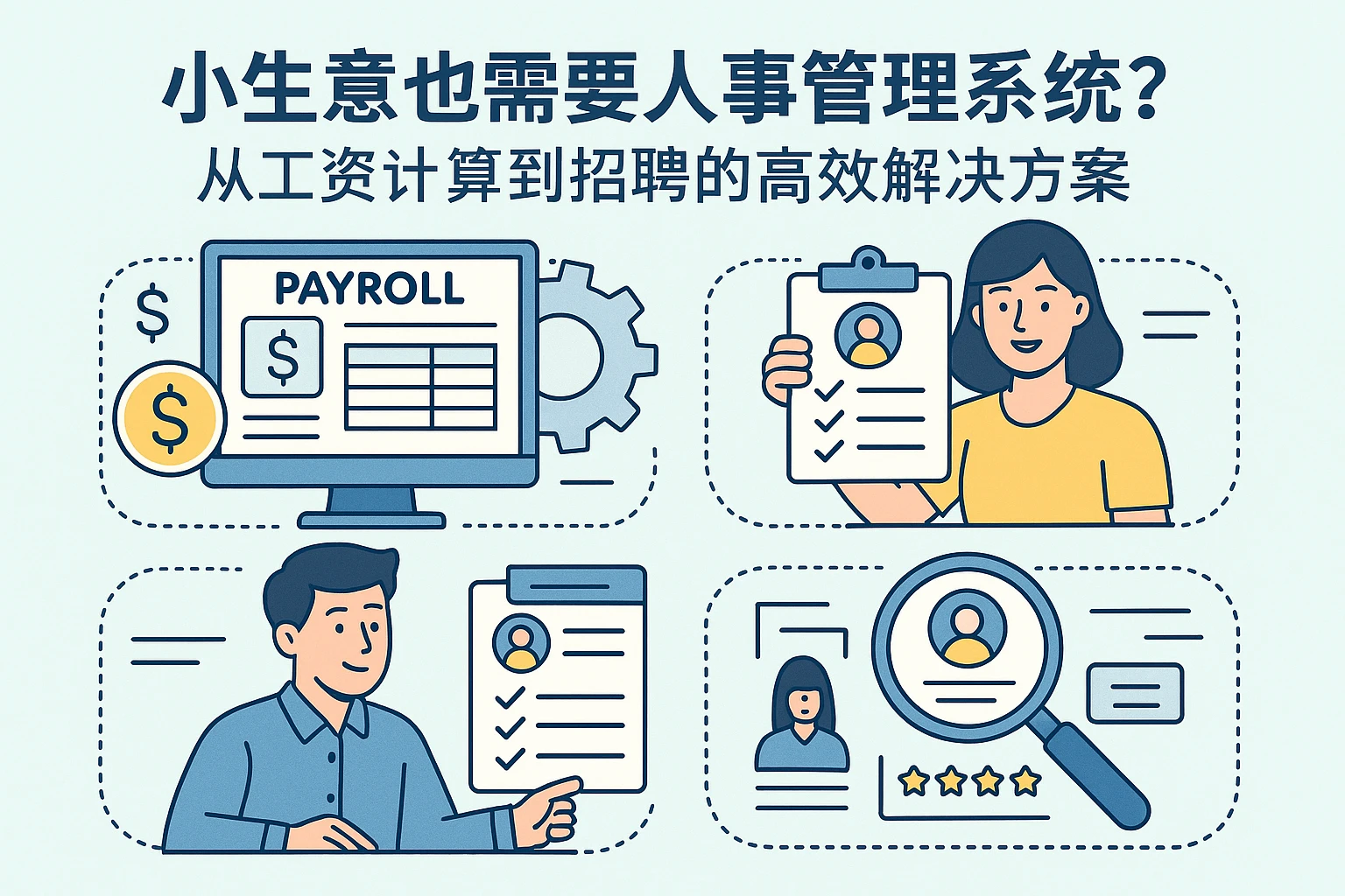小生意也需要人事管理系统？从工资计算到招聘的高效解决方案