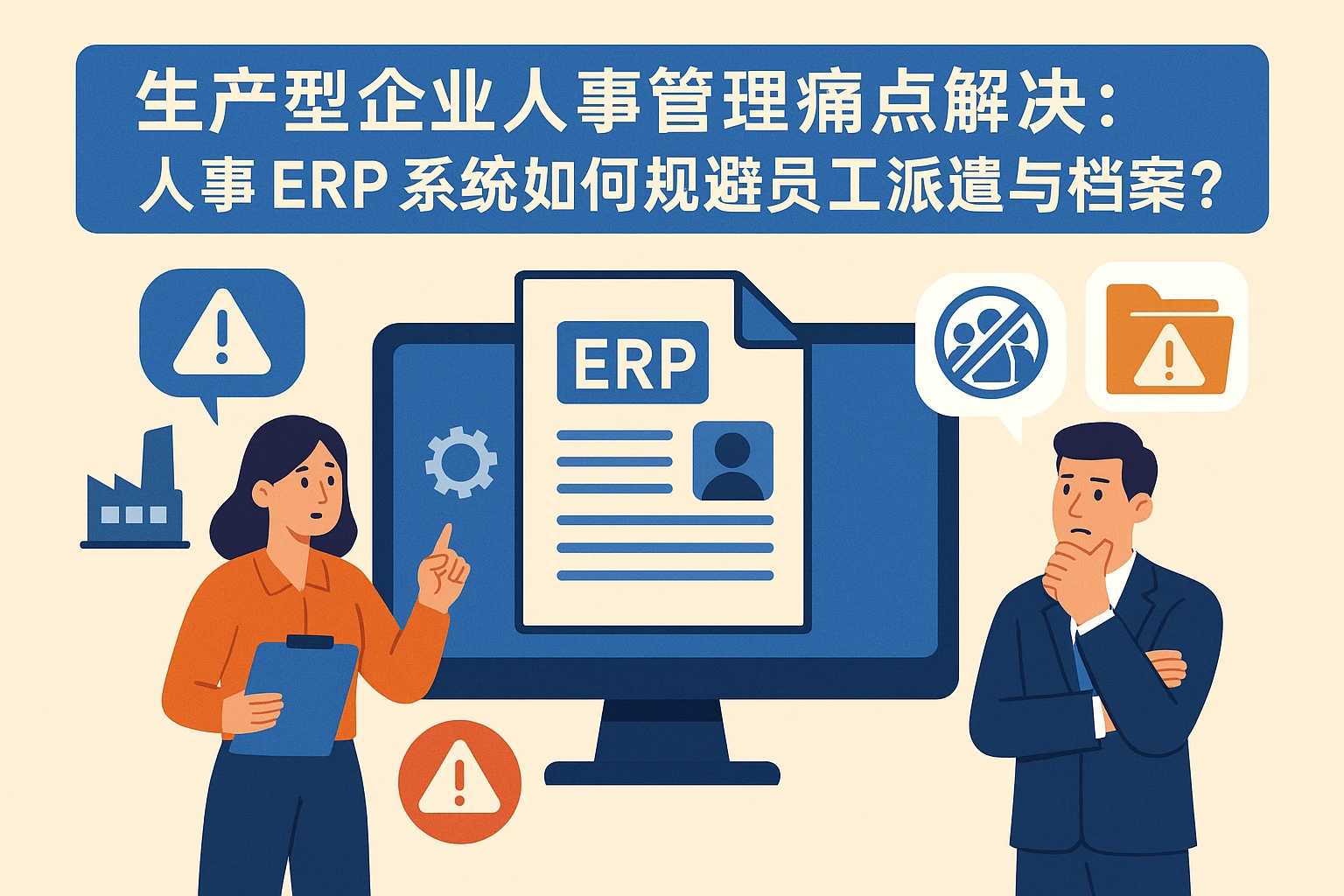 生产型企业人事管理痛点解决：人事ERP系统如何规避员工派遣与档案风险？