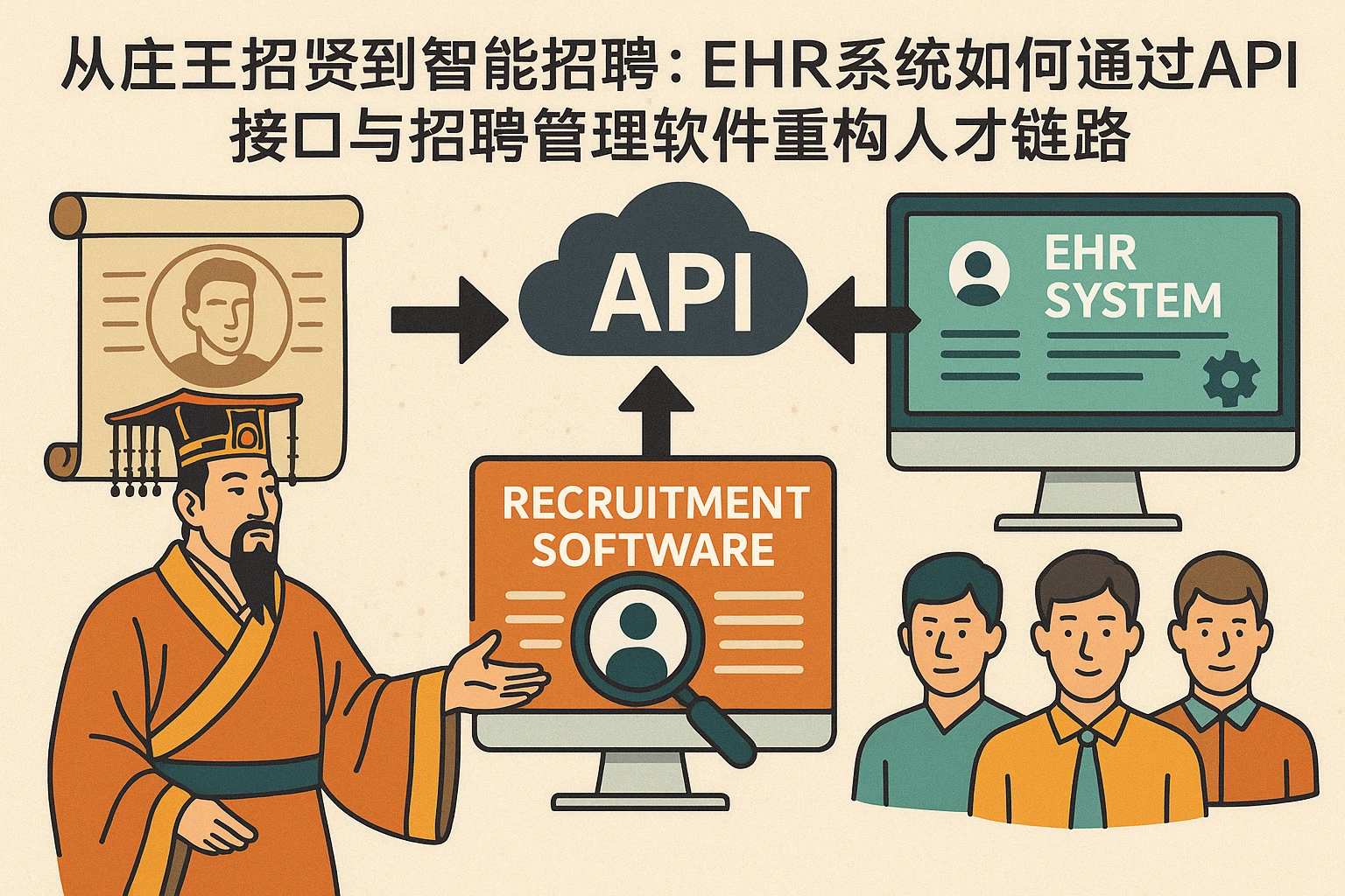 从庄王招贤到智能招聘：EHR系统如何通过API接口与招聘管理软件重构人才链路