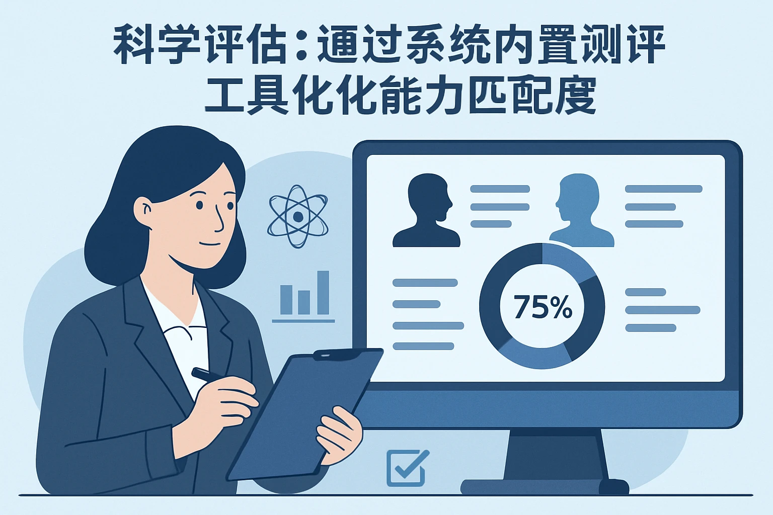 2. 科学评估：通过系统内置测评工具量化能力匹配度