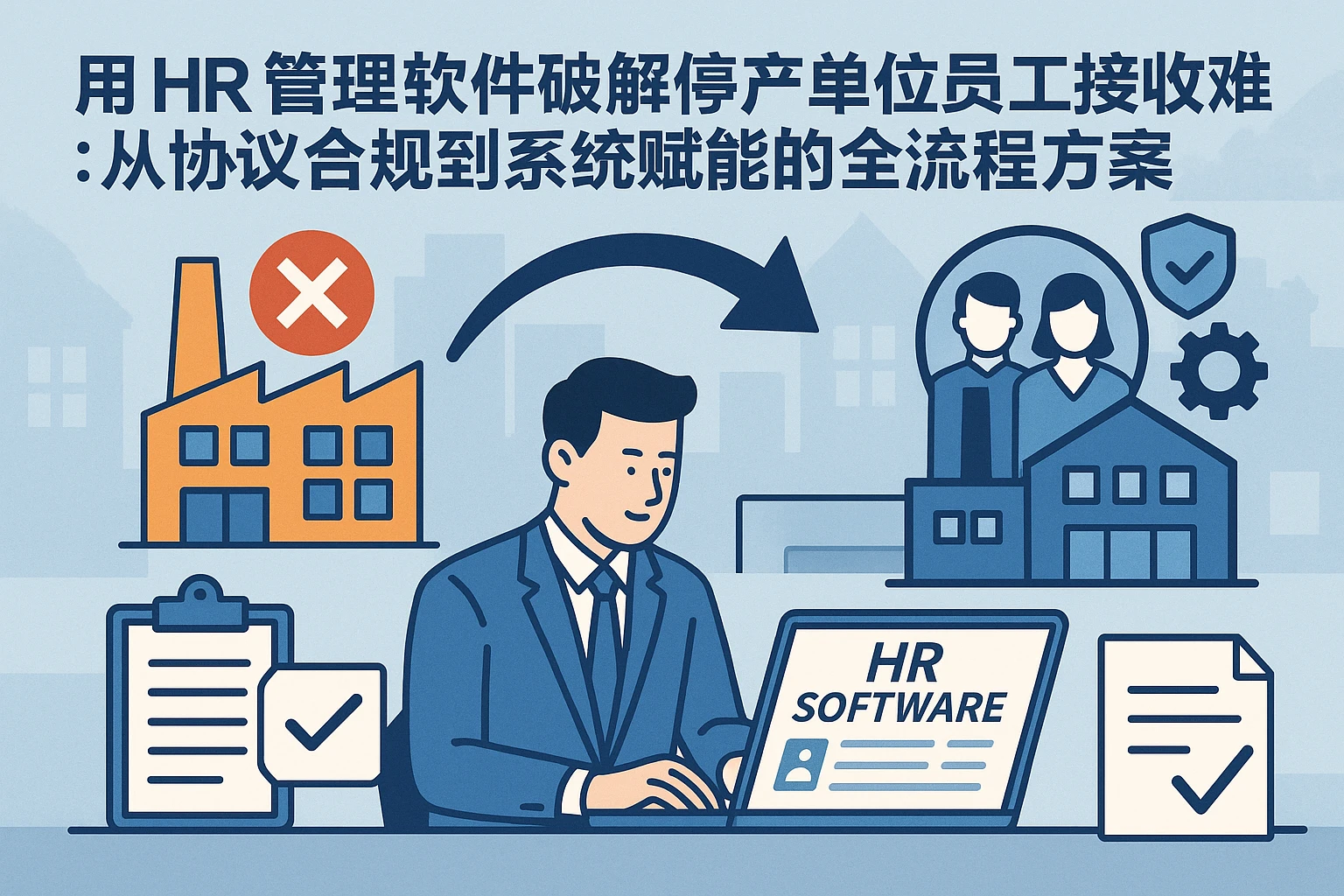 用HR管理软件破解停产单位员工接收难题：从协议合规到系统赋能的全流程方案