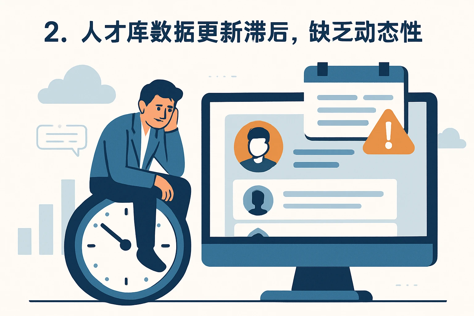 2. 人才库数据更新滞后，缺乏动态性