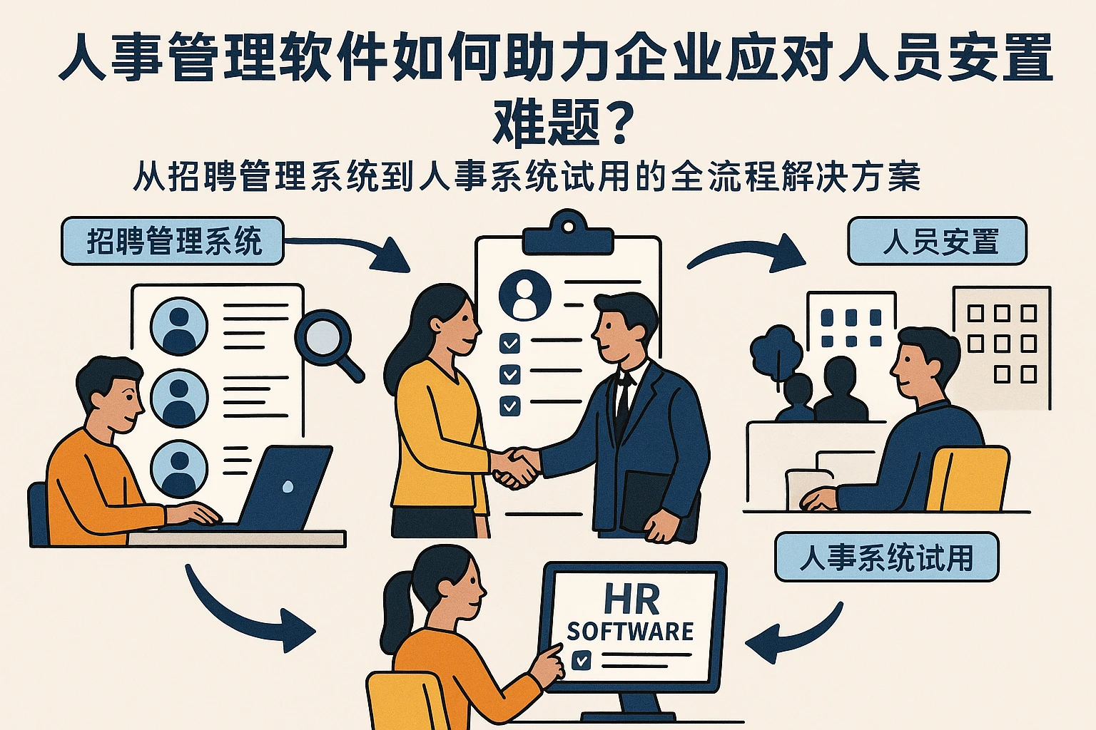 人事管理软件如何助力企业应对人员安置难题？从招聘管理系统到人事系统试用的全流程解决方案
