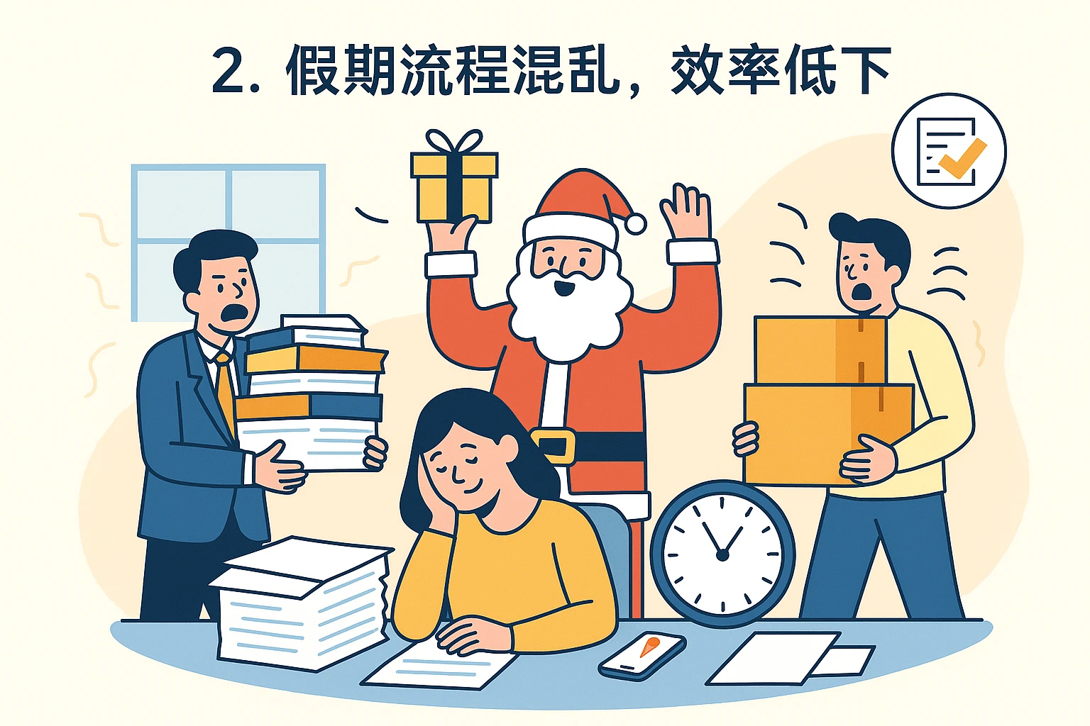 2. 假期流程混乱，效率低下