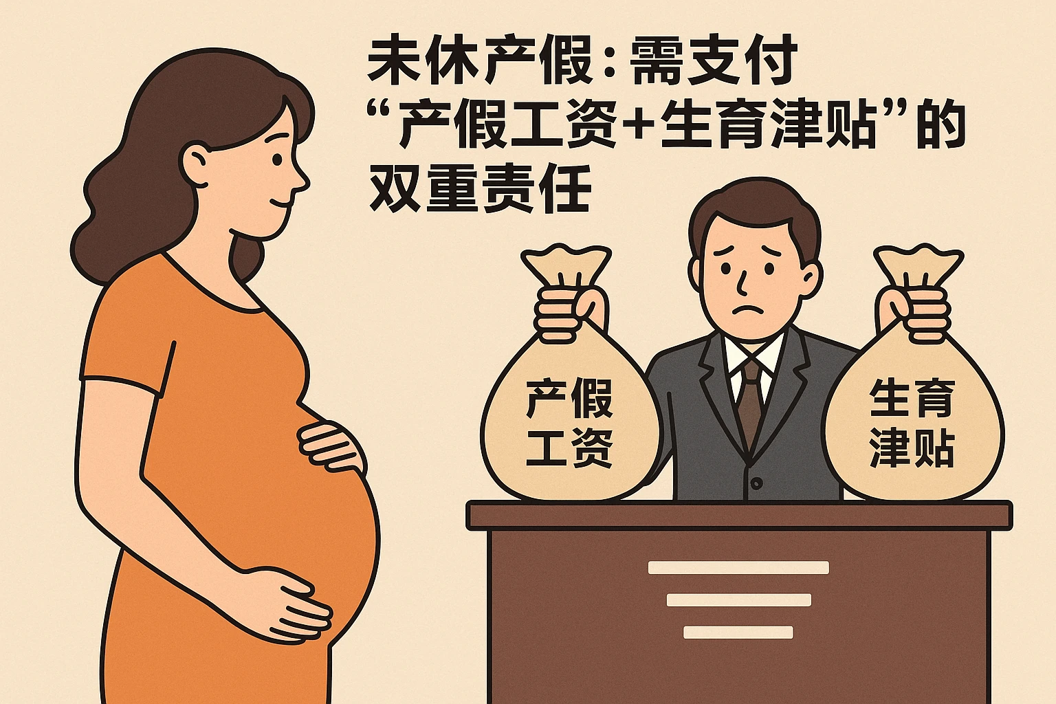 2. 未休产假：需支付“产假工资+生育津贴”的双重责任