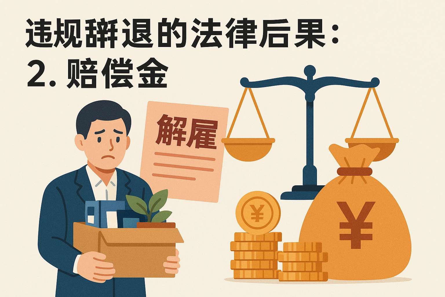 2. 违规辞退的法律后果：赔偿金