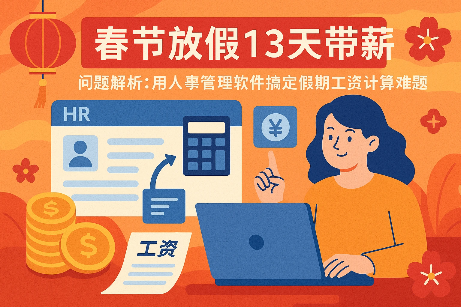 春节放假13天带薪问题解析：用人事管理软件搞定假期工资计算难题