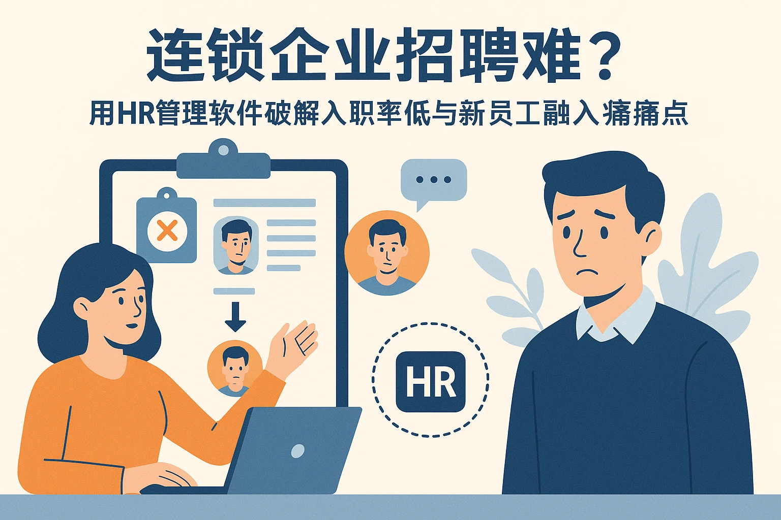 连锁企业招聘难？用HR管理软件破解入职率低与新员工融入痛点
