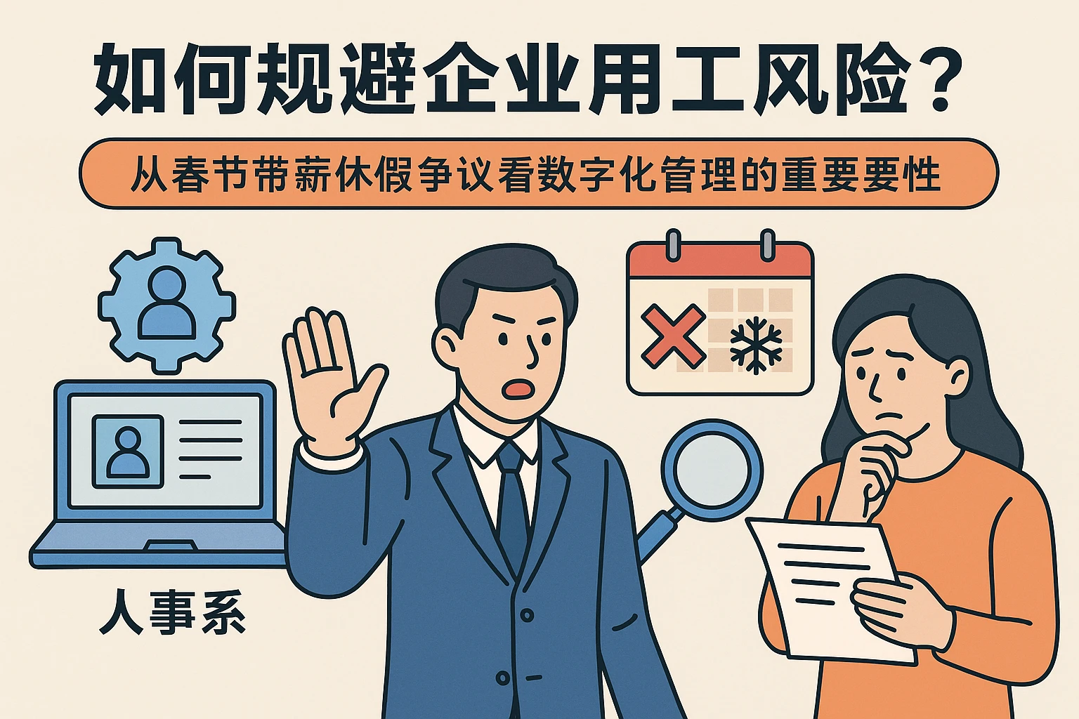人事系统如何规避企业用工风险？从春节带薪休假争议看数字化管理的重要性