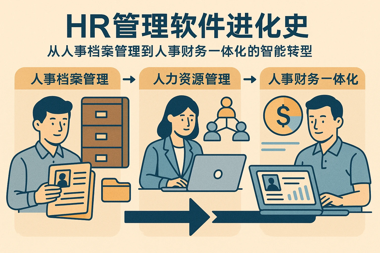 HR管理软件进化史：从人事档案管理到人事财务一体化的智能转型