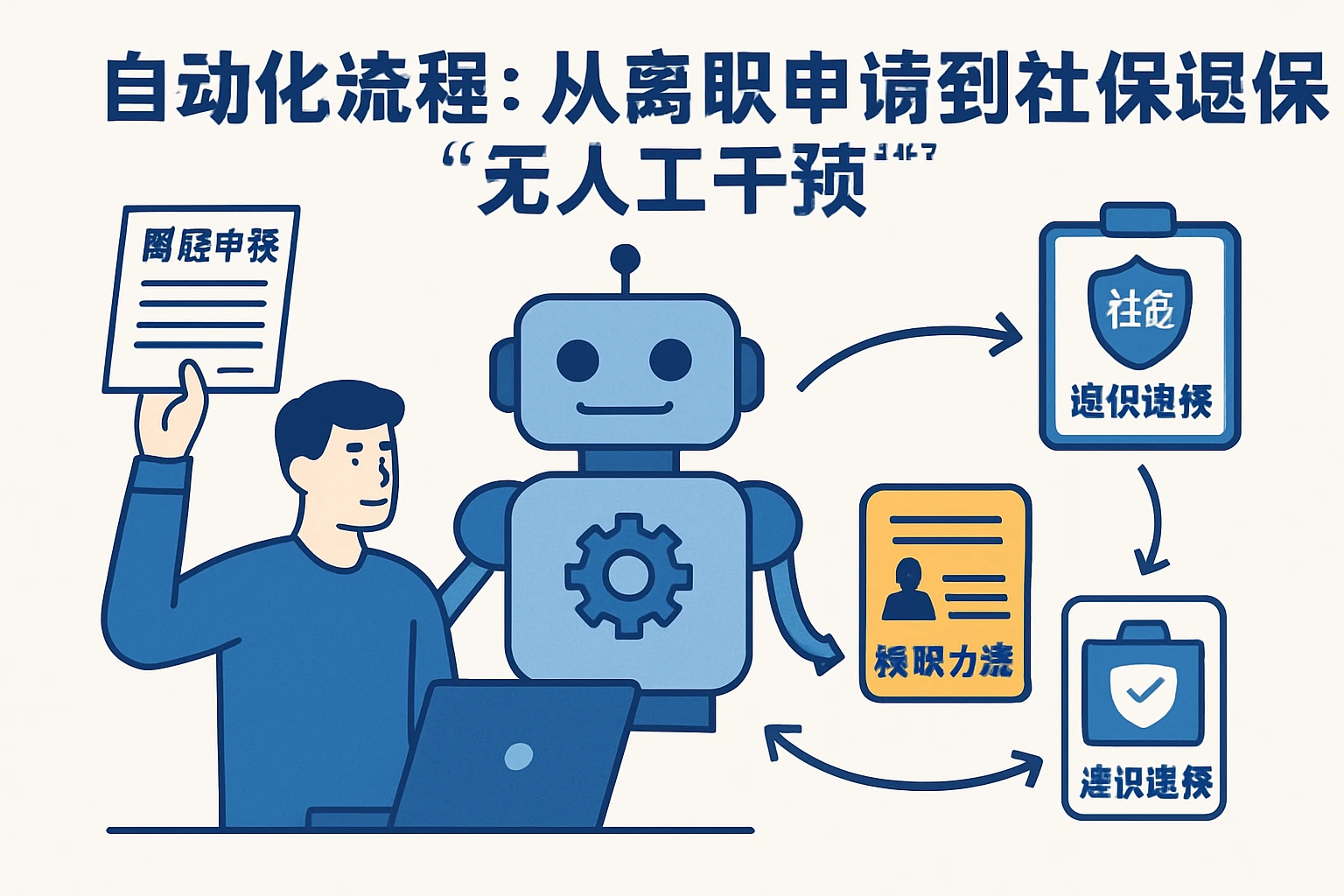 1. 自动化流程：从离职申请到社保退保的“无人工干预”