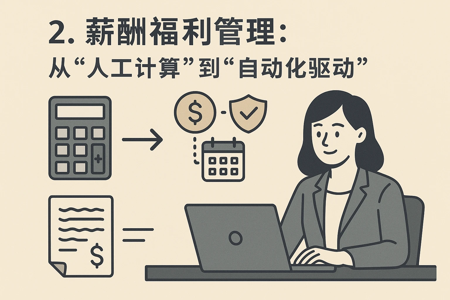 2. 薪酬福利管理：从“人工计算”到“自动化驱动”