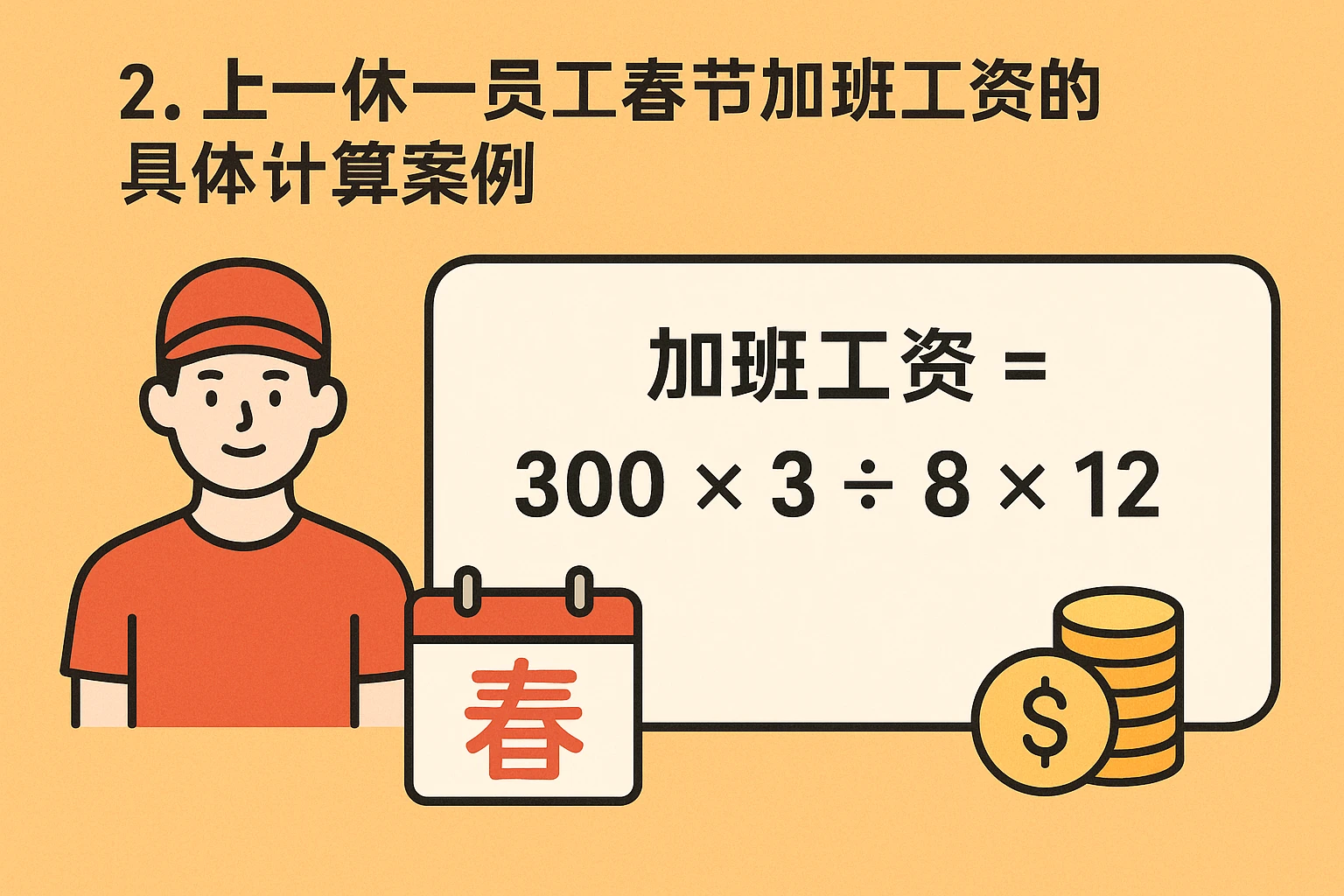 2. 上一休一员工春节加班工资的具体计算案例