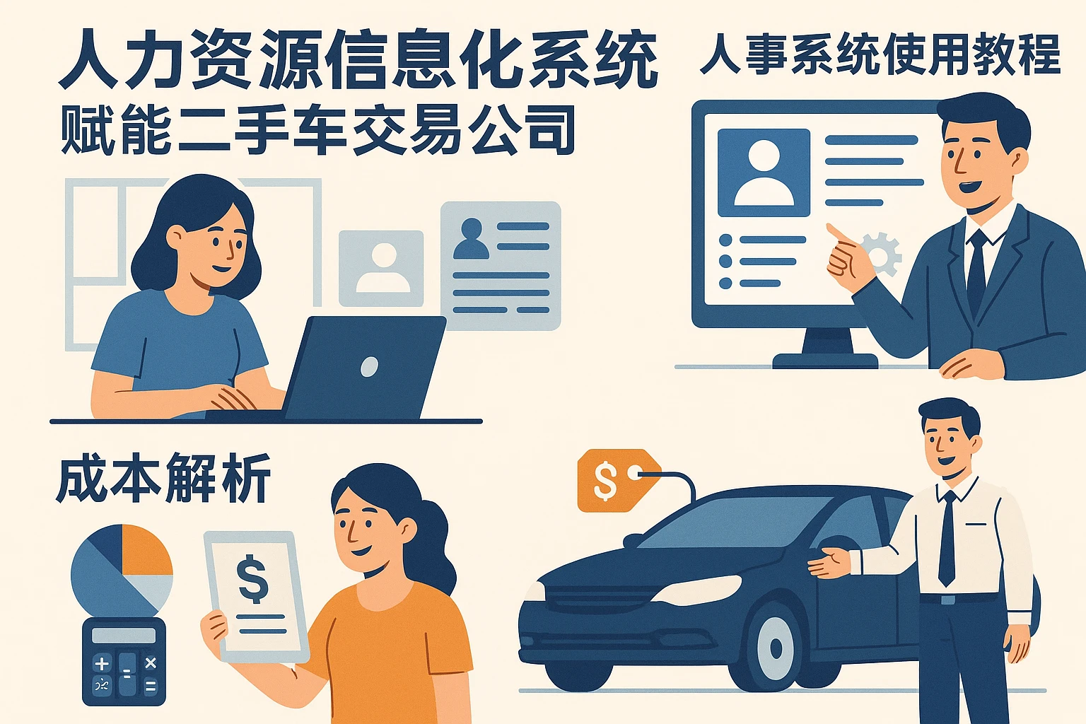 人力资源信息化系统赋能二手车交易公司：人事系统使用教程与成本解析