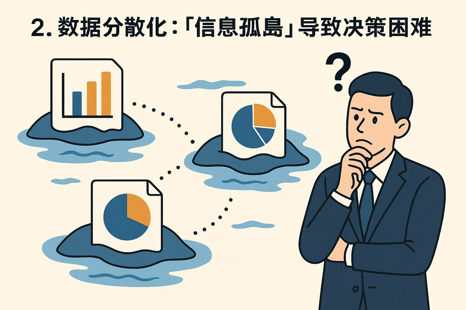 2. 数据分散化：「信息孤岛」导致决策困难