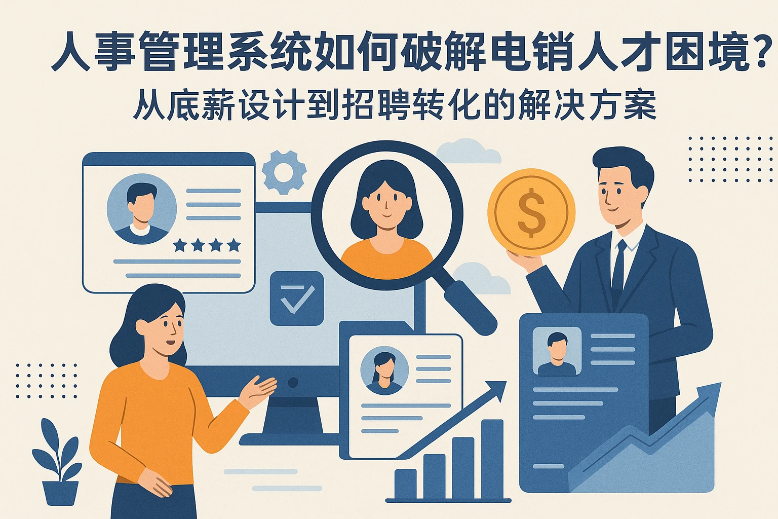 人事管理系统如何破解电销人才困境？从底薪设计到招聘转化的解决方案