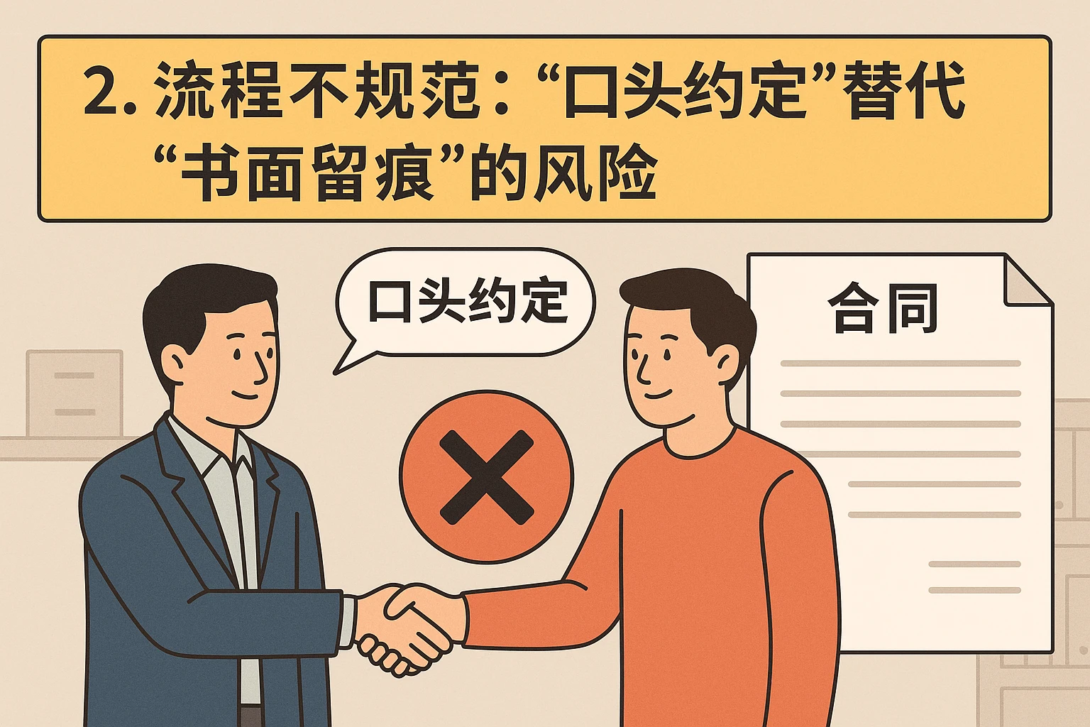 2. 流程不规范：“口头约定”替代“书面留痕”的风险