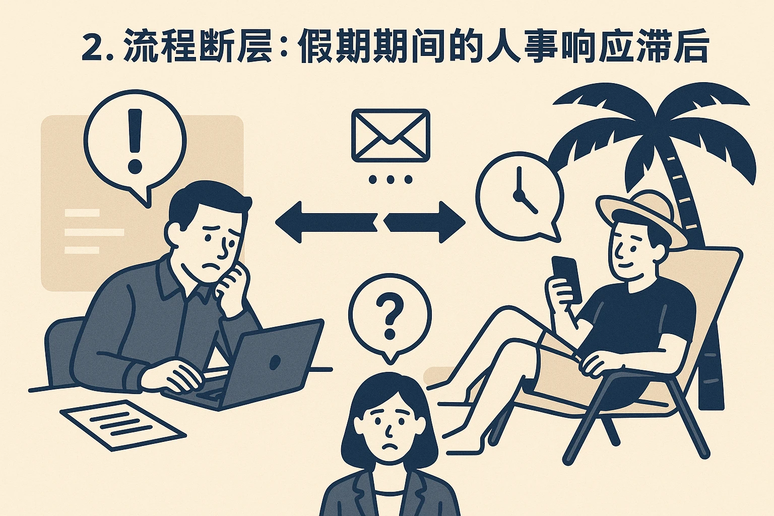 2. 流程断层：假期期间的人事响应滞后